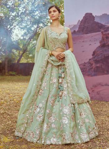 Attrective Looking This Partywear Fine Color Fancy Heavy Designer Choli And Lahenga Fabriced On Organza And Dupatta Organza In Fabricated Beautified With Attrective Designer Heavy Embroidery Work. Buy Now.