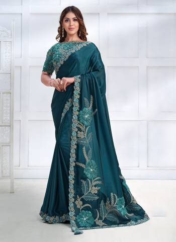 Look Attrective These Designer Party Wear Saree in Fine Colored.These Saree Are Crepe Satin Silk And Blouse Organza Silk is Fabricated.Its Beautified Designer Embroidery Work.