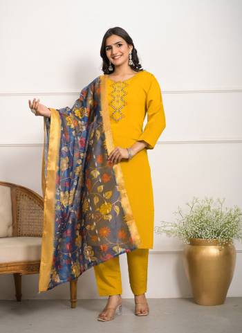 Attrective These Designer Suit in Fine Colored Pair With Bottom And Dupatta.These Top Are Viscose Chanderi And Bottom Are Fabricated On Viscose Chanderi Pair With Jacquard Butti Dupatta.Its Beautified With Designer Embroidery Work.