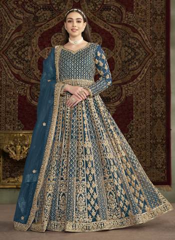 Looking These Beautiful Looking Fine Color Gown With Dupatta.These Gown Are Net And Dupatta Are Net Fabricated.Its Beautified With Designer Heavy Embroidery Work.