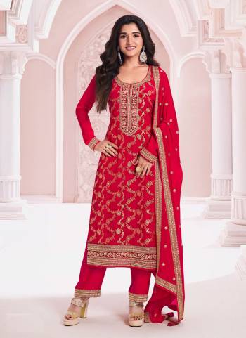 Looking These Designer Suit in Fine Colored Pair With Bottom And Dupatta.These Top Are Viscose Jacquard And Dupatta Are Fabricated On Chinon Pair With Santoon Bottom.Its Beautified With Santoon Inner.Its Beautified With Heavy Wevon Jacquard Designer, Embroidery Work.