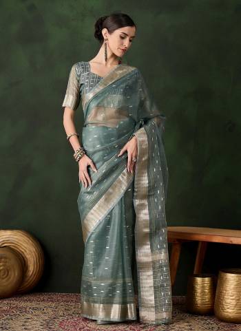 Looking These Party Wear Saree in Fine Colored.These Saree And Blouse Is Kadi Organza Fabricated.Its Beautified With Wevon Jacquard Designer.