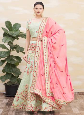 A Designer Look,Grab These  Lehenga Choli in Fine Colored.These Lehenga And Blouse Are Silk And Dupatta Are Fabricated On Dual Tone Silk.Its Beautified With Designer Embroidery Work.