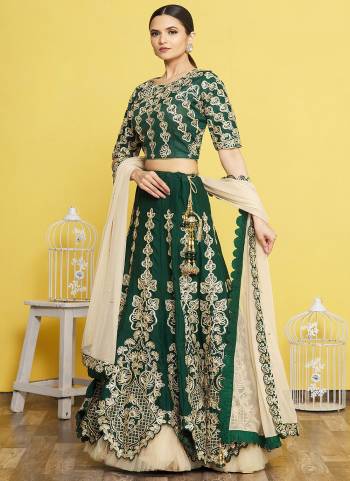 A Designer Look,Grab These  Lehenga Choli in Fine Colored.These Lehenga And Blouse Are Satin Silk And Dupatta Are Fabricated On Net.Its Beautified With Designer Embroidery Work.