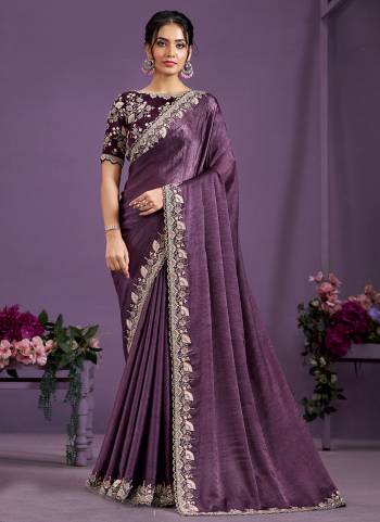 Look Attrective These Designer Party Wear Saree in Fine Colored.These Saree Are Crepe Satin Silk Crush And Blouse Malai Satin Silk is Fabricated.Its Beautified Heavy Desiger Embroidery Diamond Work.