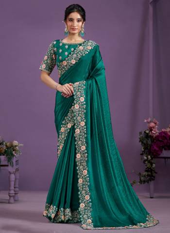 Look Attrective These Designer Party Wear Saree in Fine Colored.These Saree Are Two Tone Satin Silk And Blouse Taffeta Silk is Fabricated.Its Beautified Heavy Desiger Embroidery Moti Work.