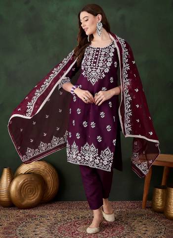 Attrective These Beautiful Looking Readymade Suits With Dupatta.These Suit is Fabricated On Top Are Roman Silk And Bottom Are Roman Silk And Organza Dupatta .Its Beautified With Designer Chikankari Embroidery Work.