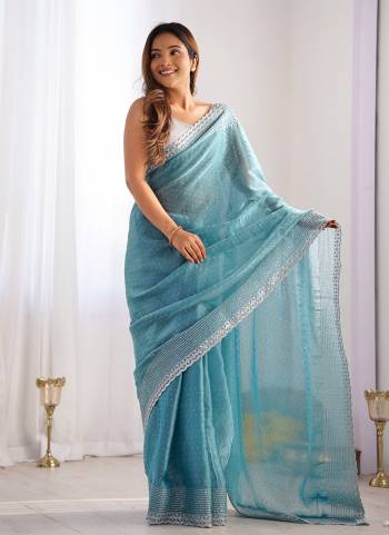 Attrective These Party Wear Saree in Fine Colored.These Saree Are Jimmy Choo And Blouse is Jimmy Choo Fabricated.Its Beautified With Designer Thread,Sequance Embroidery Work.