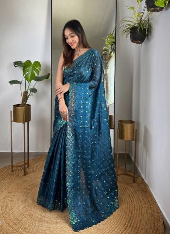 Looking These Party Wear Saree in Fine Colored.These Saree Are Jimmy Choo And Blouse is Mono Diamond Silk Fabricated.Its Beautified With Designer Thread,Sequance Embroidery Work.