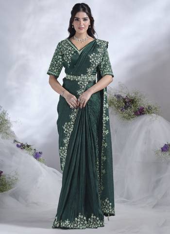 Look Attrective These Designer Party Wear Ready To Wear Saree With Blouse in Fine Colored.These Saree Are Two Tone Satin Sik And Blouse Two Tone Satin is Fabricated.Its Beautified Designer Embroidery Work.