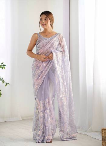 Garb These Party Wear Saree in Fine Colored.These Saree Are Mono Net And Blouse is Mono Net Fabricated.Its Beautified With Designer Heavy Sequance Embroidery Work.