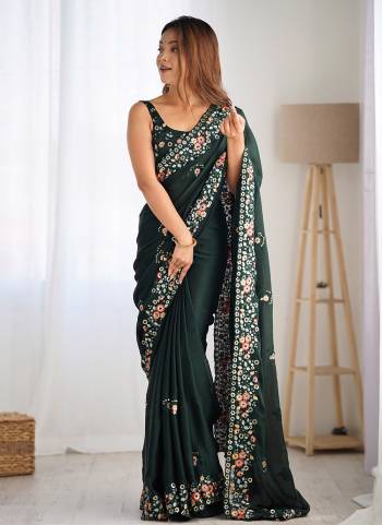 Attrective These Party Wear Saree in Fine Colored.These Saree Are Satin Chiffon And Blouse is Satin Chiffon Fabricated.Its Beautified With Designer Heavy Multy Thread,Sequance Embroidery Work.