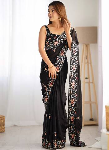 Attrective These Party Wear Saree in Fine Colored.These Saree Are Satin Chiffon And Blouse is Satin Chiffon Fabricated.Its Beautified With Designer Heavy Multy Thread,Sequance Embroidery Work.