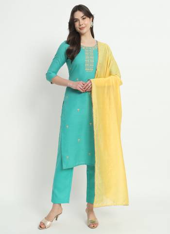 Garb These Beautiful Looking Readymade Suits.These Top Are Cotton And Bottom Are Cotton And Dupatta Are Viscose Fabricated.Its Beautified With Embroidery Work.