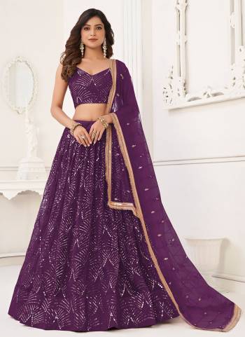 For A Different Look,Grab These Party Wear Designer Lehenga in All Over Pretty Colored Pair With Blouse And Dupatta.These Lehenga Choli And Dupatta is All Over Butterfly Net Base Fabric With Designer Thread,Sequance,Real Mirror Embroidery Work.