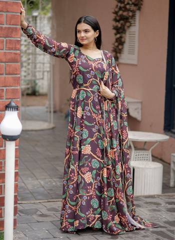 Atrective These Beautiful Looking Readymade Gown With Dupatta.These Gown Are Georgette Fabricated On Georgette Dupatta.Its Beautified With Designer Digital Printed.