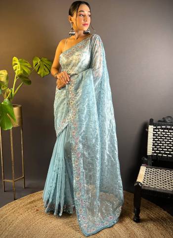 Looking These Party Wear Saree in Fine Colored.These Saree Are Twill Net And Blouse is Twill Net Fabricated.Its Beautified With Designer Thread,Sequance Embroidery Work.