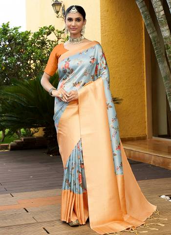 Looking These Party Wear Saree in Fine Colored Pair With Blouse.These Saree and Blouse Are Fabricated On Crepe.Its Beautified With Wevon Jari Patta Designer,Digital Printed.