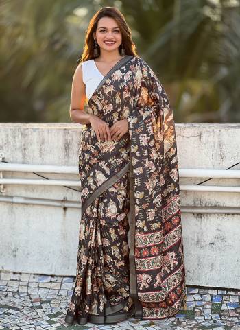 Garb These Party Wear Saree in Fine Colored.These Saree And Blouse is Fabricated On Tussar Silk.Its Beautified With Wevon Jari Border With Designer Digital Printed.