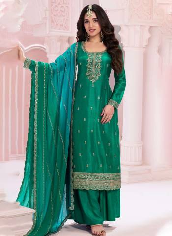 Attrective These Designer Plazzo Suit in Fine Colored Pair With Bottom And Dupatta.These Top Are Vichitra And Dupatta Are Fabricated On Chinon Pair With Santoon Bottom.Its Beautified With Santoon Inner.Its Beautified With Heavy Designer Jari Embroidery Work.