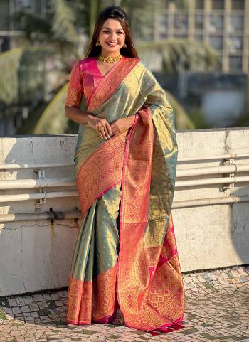 Garb These Party Wear Saree in Fine Colored.These Saree And Blouse is Fabricated On Tissue Silk.Its Beautified With Wevon Jari Designer.