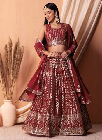 For A Fancy Designer Look,Grab These Lehenga Choli With Dupatta in Fine Colored.These Lehenga And Choli Are Georgette And Dupatta Are Fabricated On Georgette Pair.Its Beautified With Designer Sequance & Thread Embroidery Work.