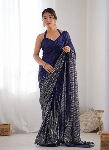 Garb These Fancy Saree in Fine Colored.These Saree Are Georgette And Blouse is Mono Banglori Fabricated.Its Beautified With Designer Sequance Embroidery Work.