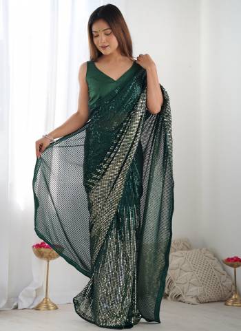 Garb These Fancy Saree in Fine Colored.These Saree Are Georgette And Blouse is Mono Banglori Fabricated.Its Beautified With Designer Sequance Embroidery Work.