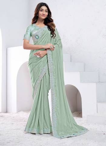 Look Attrective These Designer Party Wear Saree in Fine Colored.These Saree Are Crepe Silk And Blouse Japan Poly is Fabricated.Its Beautified Desiger Hand Work.