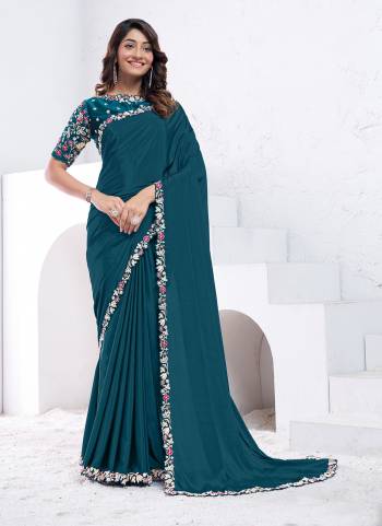 Look Attrective These Designer Party Wear Saree in Fine Colored.These Saree Are Crepe Silk And Blouse Malai Silk is Fabricated.Its Beautified Desiger Hand Work.