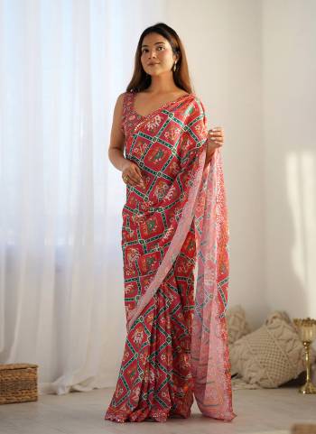 Garb These Party Wear Saree in Fine Colored.These Saree And Blouse is Chinon Fabricated.Its Beautified With Designer Digital Printed With Mirror Cut Work.