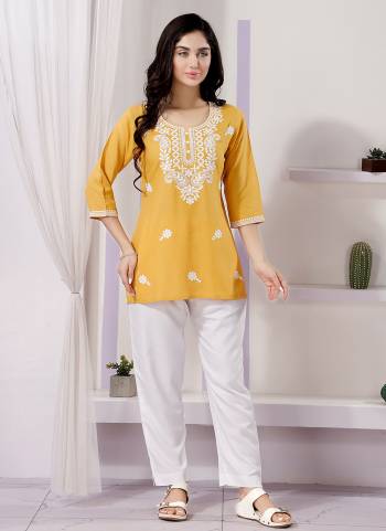 Attrective These Party Wear Kurti in Fine Colored.These Kurti Are Fabricated On Rayon.Its Beautified With Designer Chikankari Embroidery Work.