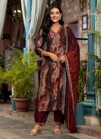 Garb These Beautiful Looking Readymade Suits.These Top Are Roman Silk And Bottom Are Roman Silk And Dupatta Are Chiffon Fabricated.Its Beautified With Disigner Printed With Embroidery Work.