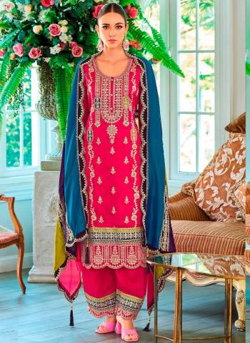 Garb These Designer Plazzo Suit in Fine Colored Pair With Bottom And Dupatta.These Top Are Chinon And Dupatta Are Fabricated On Chinon Pair With Chinon Bottom.Its Beautified With Santoon Inner.Its Beautified With Heavy Designer Embroidery Work.