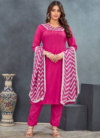 Attrective These Beautiful Looking Readymade Suits.These Top And Bottom Are Rayon And Dupatta is Fabricated On Silk.Its Beautified With Solid Designer Printed.