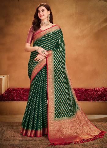 Grab These Party Wear Saree in Fine Colored Pair With Blouse.These Saree and Blouse Are Fabricated On Georgette.Its Beautified With Wevon Jacquard Designer.