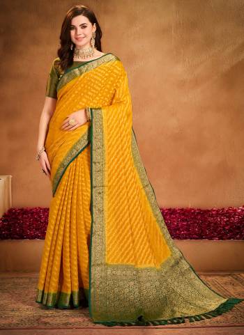 Grab These Party Wear Saree in Fine Colored Pair With Blouse.These Saree and Blouse Are Fabricated On Georgette.Its Beautified With Wevon Jacquard Designer.