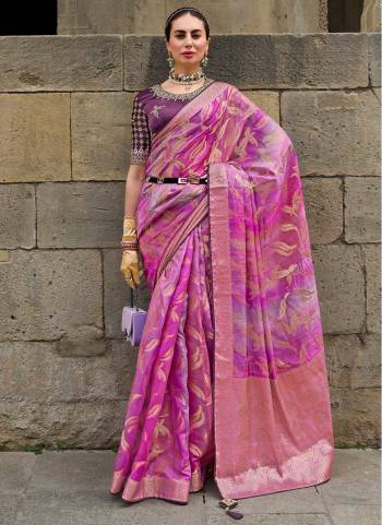 Attrective These Party Wear Saree in Fine Colored.These Saree Are Jacquard Silk And Blouse is Fabricated On Silk Blend Pair.Its Beautified With Heavy Wevon Designer With Fancy Embroidery Work Blouse.