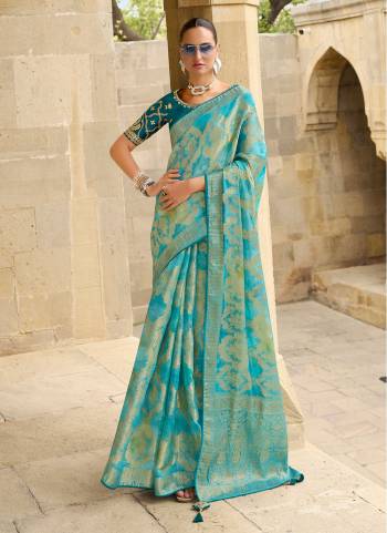 Attrective These Party Wear Saree in Fine Colored.These Saree Are Jacquard Silk And Blouse is Fabricated On Silk Blend Pair.Its Beautified With Heavy Wevon Designer With Fancy Embroidery Work Blouse.