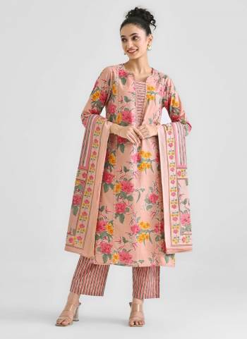 Attrective These Suit in Fine Colored Pair With Bottom And Dupatta.These Top And Bottom Are Fabricated On Rayon Slub Pair With Chanderi Dupatta.Its Beautified With Designer Printed,Lace Work.