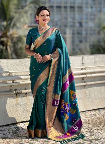 Garb These Party Wear Saree in Fine Colored.These Saree And Blouse is Fabricated On Soft Silk.Its Beautified With Wevon Floral Paithan Vitthala Pallu Designer.