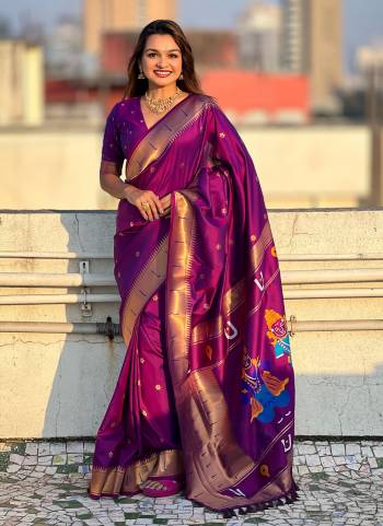 Garb These Party Wear Saree in Fine Colored.These Saree And Blouse is Fabricated On Soft Silk.Its Beautified With Wevon Floral Paithan Vitthala Pallu Designer.