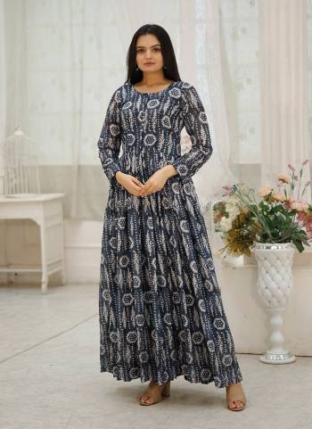 Atrective These Beautiful Looking Readymade Long Gown.These Gown is Fabricated On Faux Georgette.Its Beautified With Digital Printed With Thread,Sequance Embroidery Work.