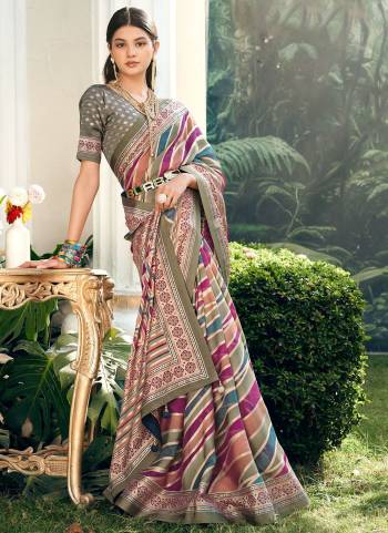 Looking These Party Wear Saree in Fine Colored.These Saree Are P V Georgette And Blouse is Fabricated On P V Georgette.Its Beautified With Designer Printed With Vamish Soft Finished Saree.