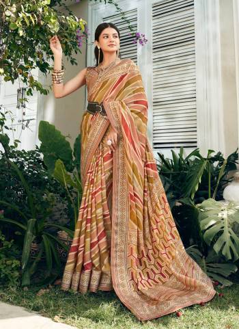 Looking These Party Wear Saree in Fine Colored.These Saree Are P V Georgette And Blouse is Fabricated On P V Georgette.Its Beautified With Designer Printed With Vamish Soft Finished Saree.