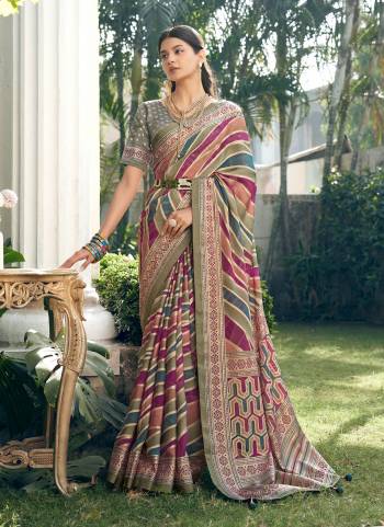 Looking These Party Wear Saree in Fine Colored.These Saree Are P V Georgette And Blouse is Fabricated On P V Georgette.Its Beautified With Designer Printed With Vamish Soft Finished Saree.