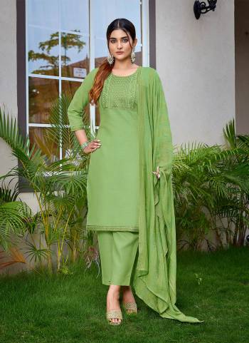 Looking These Beautiful Party Wear Designer Readymade Suits.These Top And Bottom Are Cotton Blend And Dupatta is Fabricated On Viscose.Its Beautified With Designer Embroidery Work.