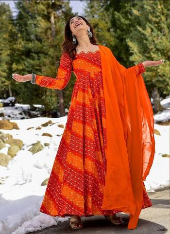 Attrective Looking These Beautiful Looking Readymade Long Gown With Dupatta.These Gown Are Rayon Fabricated With Georgette Dupatta.Its Beautified With Designer Digital Printed.