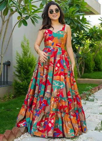 Attrective These Beautiful Looking Readymade Long Gown.These Gown Fabricated On Rayon.Its Beautified With Designer Printed.