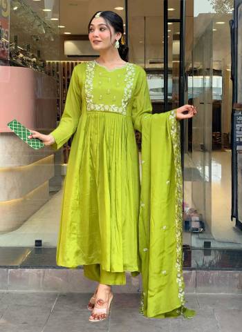 Attrective These Suit in Fine Colored Pair With Bottom And Dupatta.These Top Are Chinon And Bottom Are Fabricated On Rayon Pair With Chinon Dupatta.Its Beautified With Designer Embroidery Work .